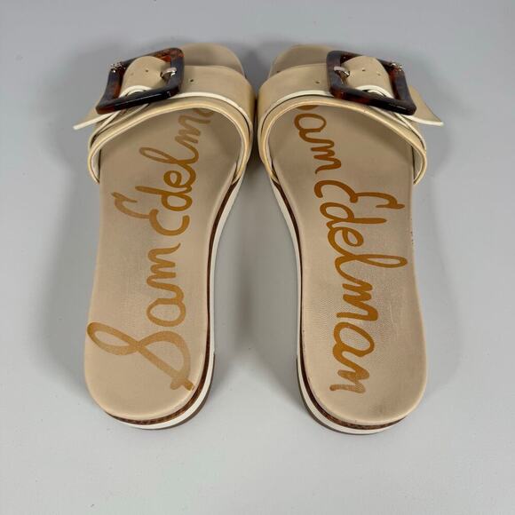 Sam Edelman Ariane Slide Platform Sandal Ivory Beige Tan Leather Women Size 10 - Picture 6 of 11